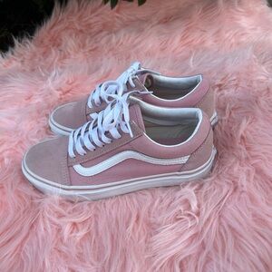 Vans Pink and White Sneakers Classic Style